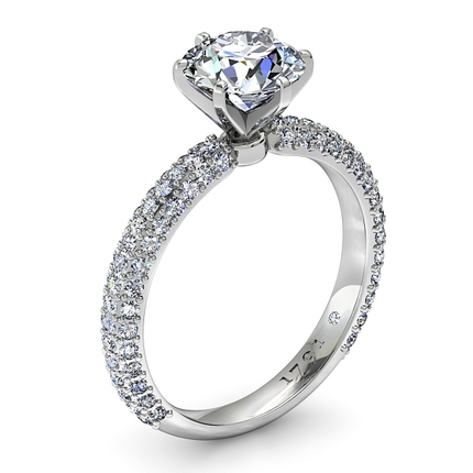 Passione with Argyle Pink Band Round Brilliant Diamond Ring in 18kt White Gold AU - Main View